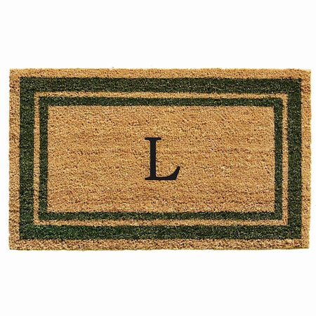 Monogram Door Mat, Natural, Sage Green, 24 in W x 36 in L